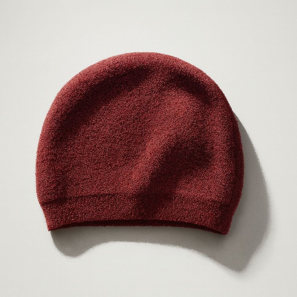 Barefoot Dreams CozyChic Lite Confetti Beanie Crimson/Rosewood One Sz Soft Knit